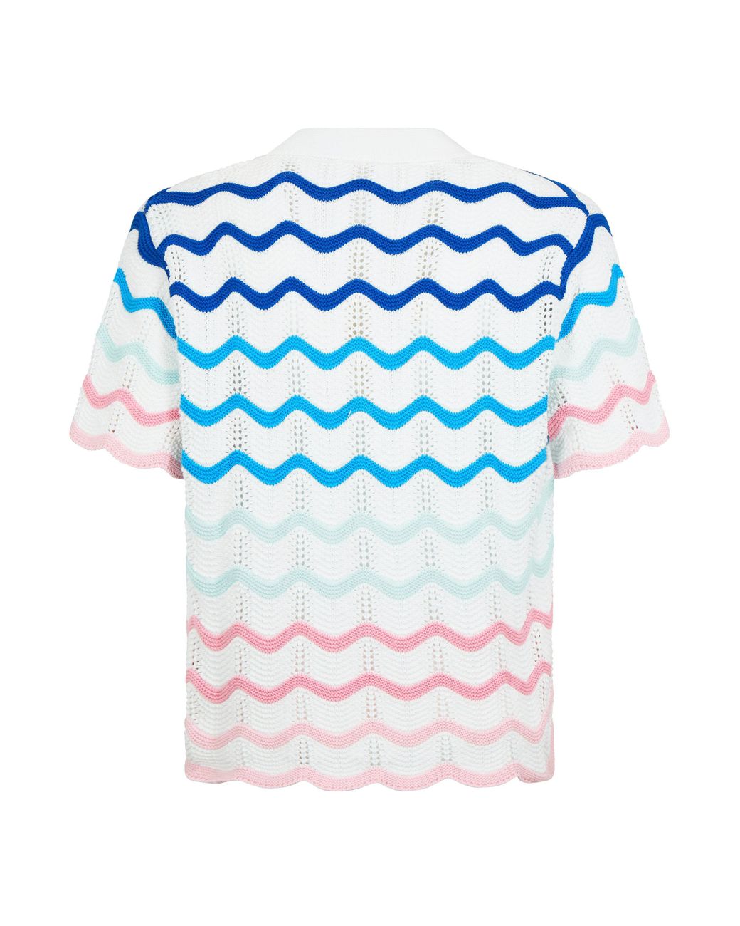 Casablanca Blue Gradient Wave Crochet Shirt for men