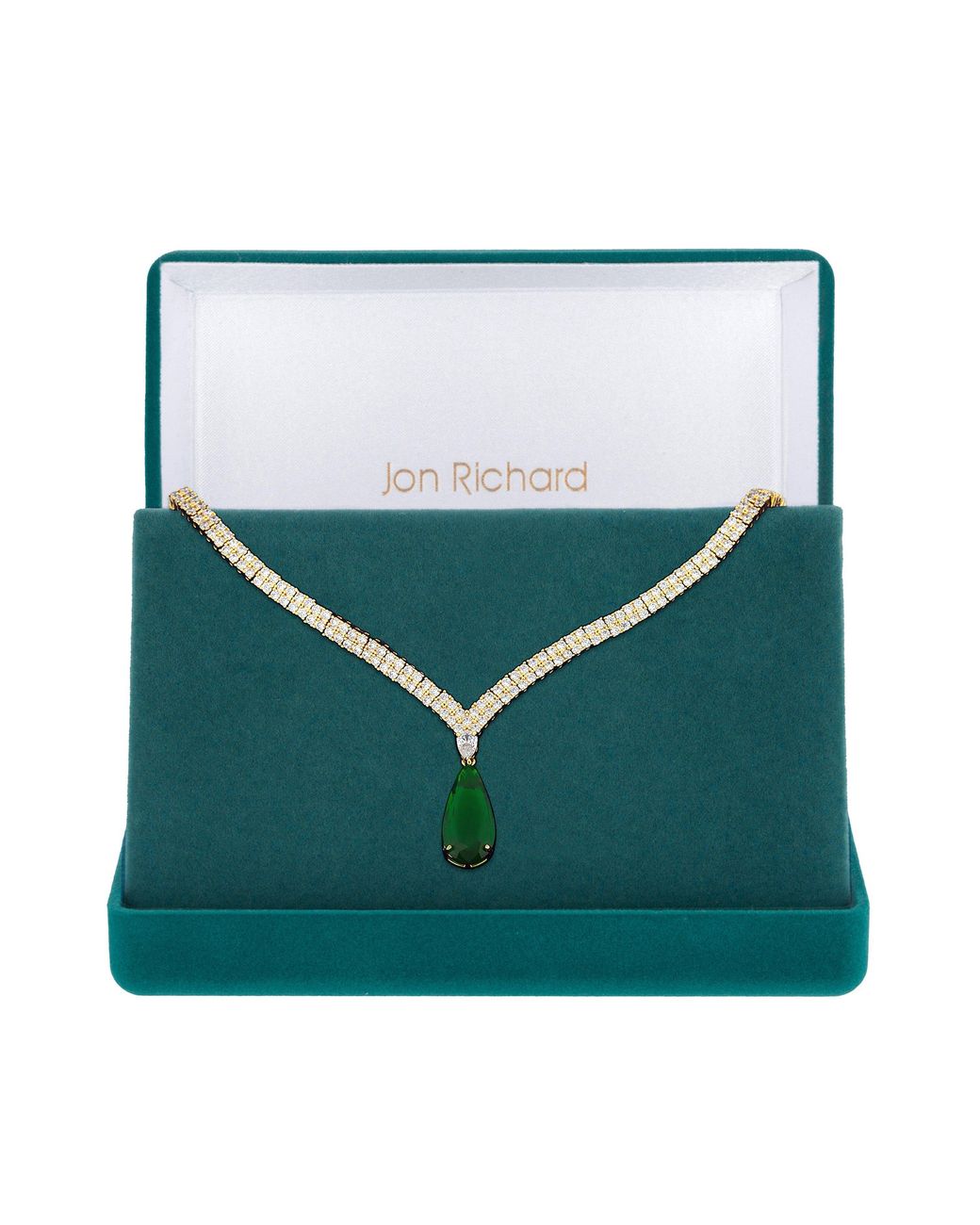 Jon Richard Green Plated Cz Collar Necklace