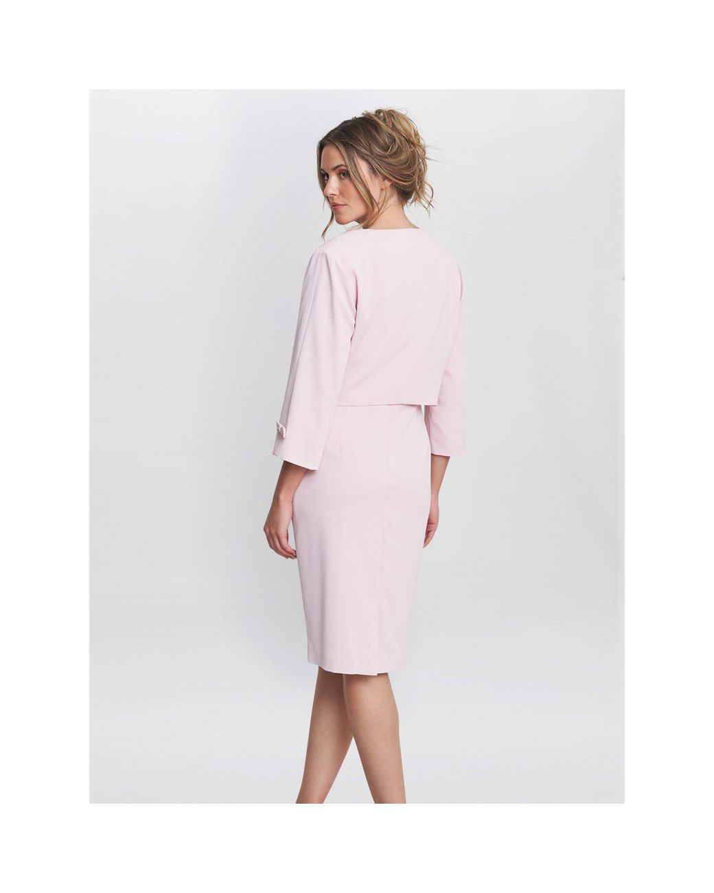 Gina Bacconi Pink Corinne Crepe Dress And Jacket