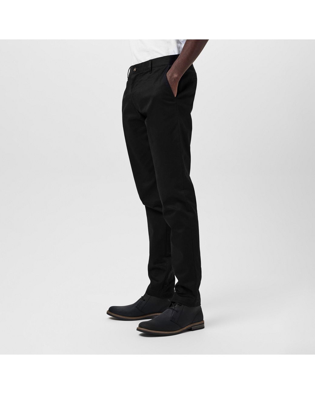 Barbour Black Sueded Sateen Slim Trousers for men