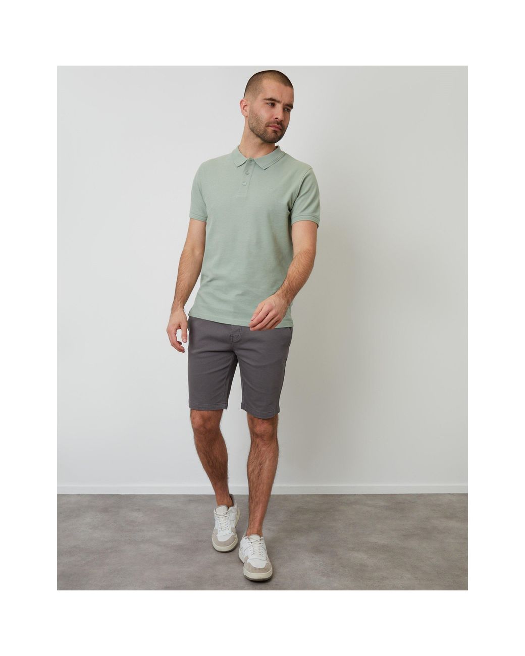 Threadbare Green Tb Malbork Short-Sleeve Polo Shirt for men