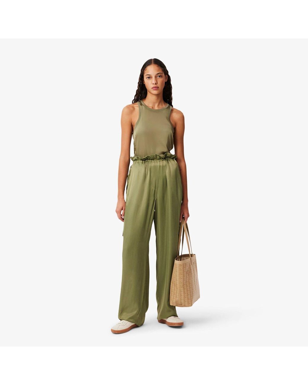 Lacoste Green Slim Fit Fluid Satin Tank Top