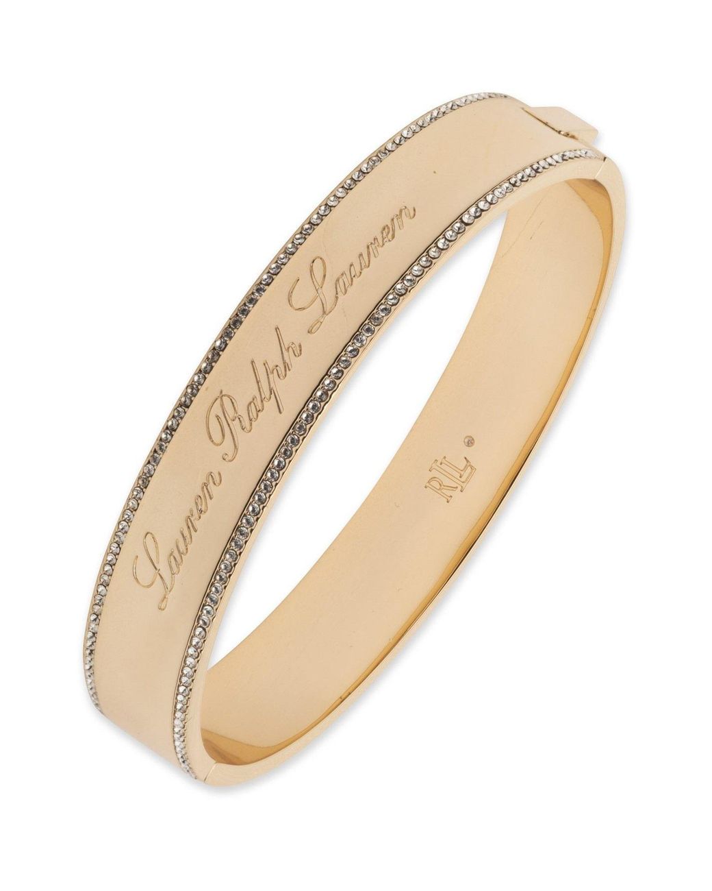 【Ralph Lauren】Vintage Bangle Ralph Lauren Lauren Ralph Lauren & Crystal Logo Bangle in Natural