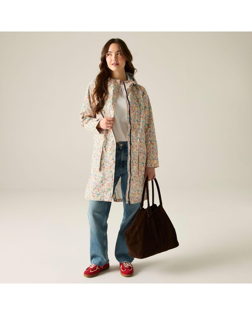 Regatta Natural Cath Kidston Long Waterproof Shell Jacket