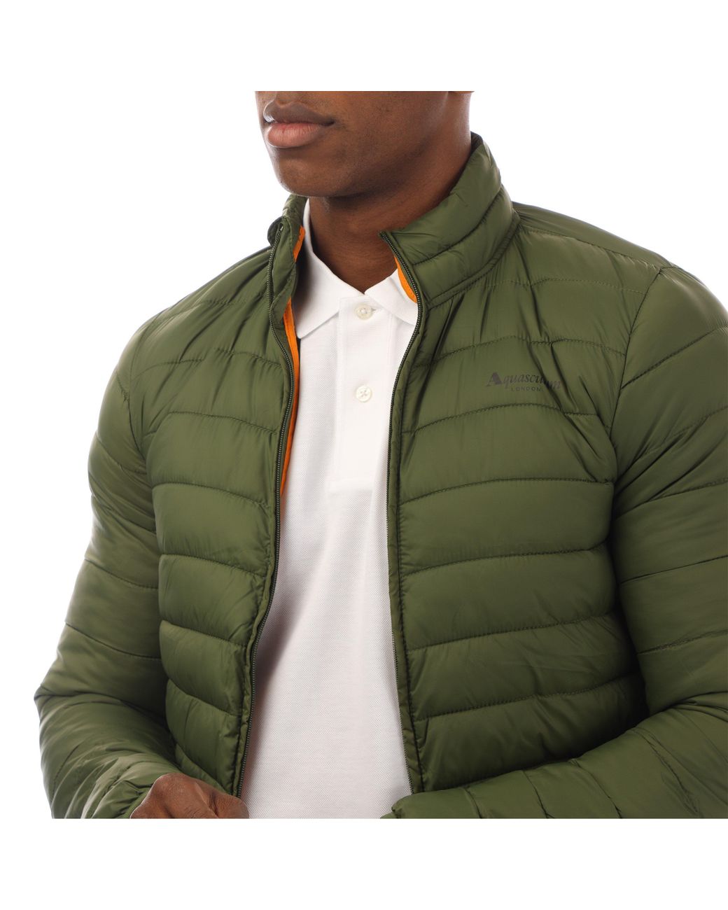 Aquascutum Green Long Sleeve Medium Puffer Jacket for men