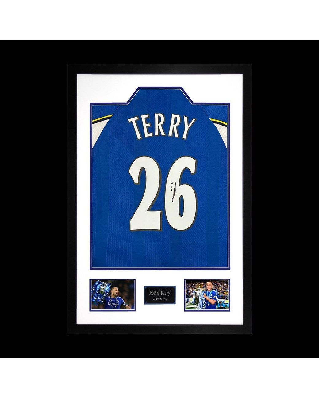 The Fan Cave Blue John Terry Signed Chelsea Shirt Premium Frame
