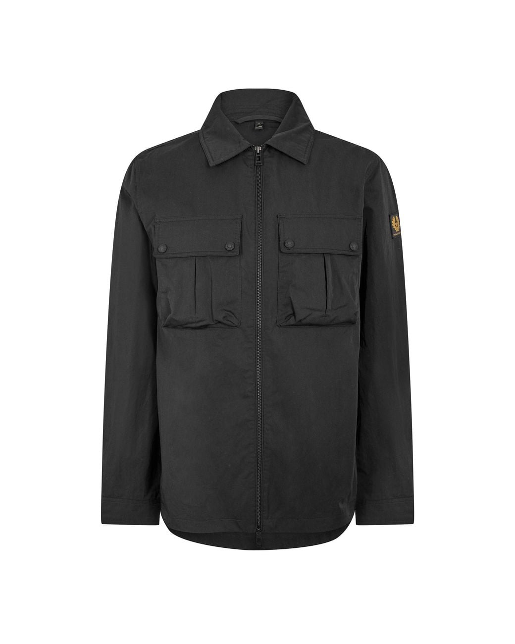 Belstaff Black Stride Zip Collar Long Sleeve Overshirt for men
