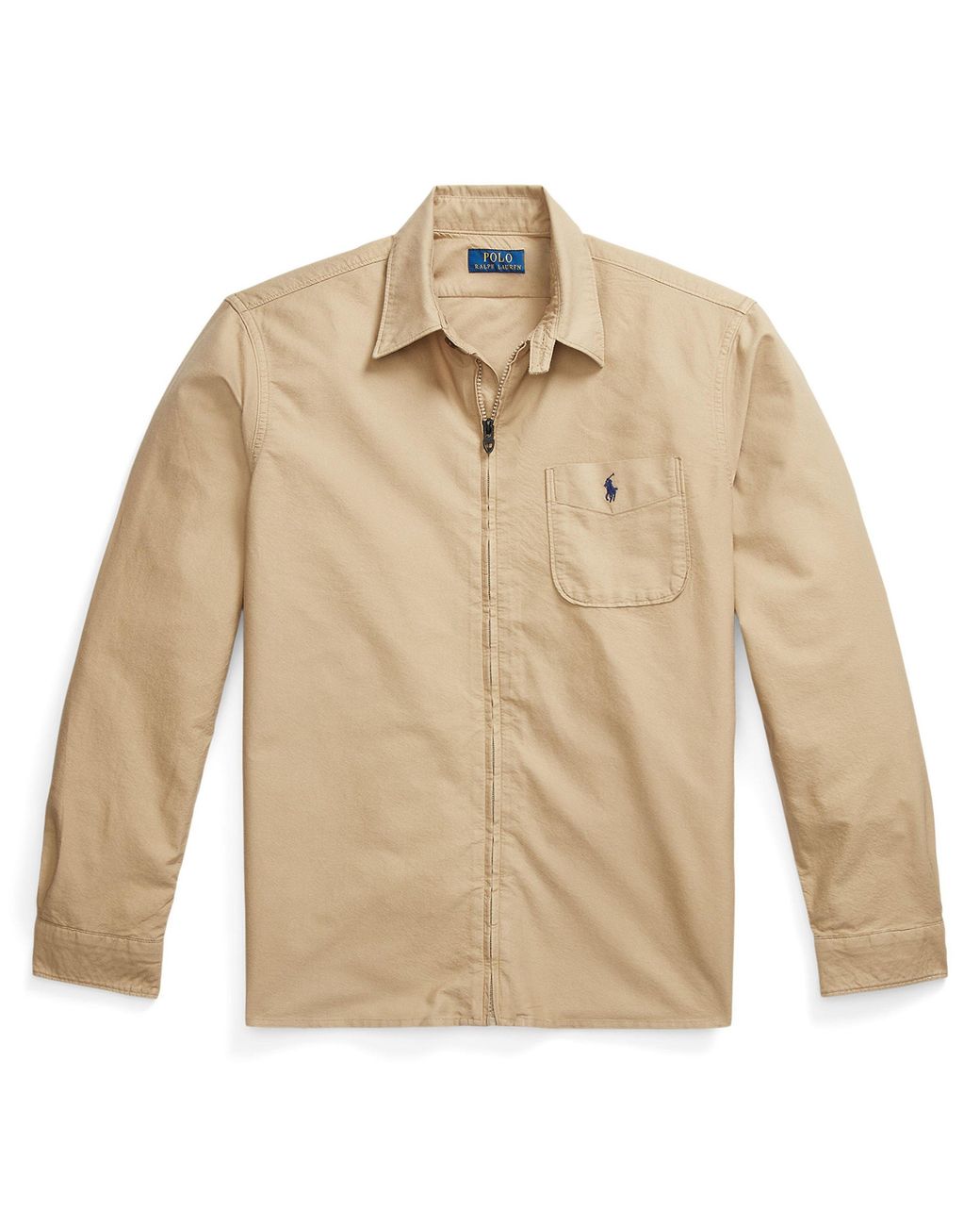Polo Ralph Lauren Natural Garment Dye Cotton Long Sleeve Full Zip Overshirt for men