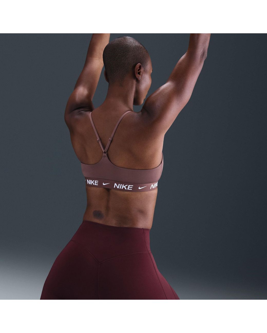 Nike Brown Indy Light Support Padded Sports Bra