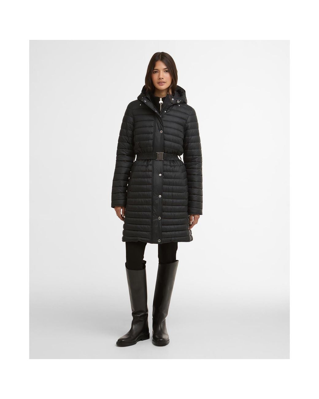 Barbour Black Longline Jada Puffer Jacket
