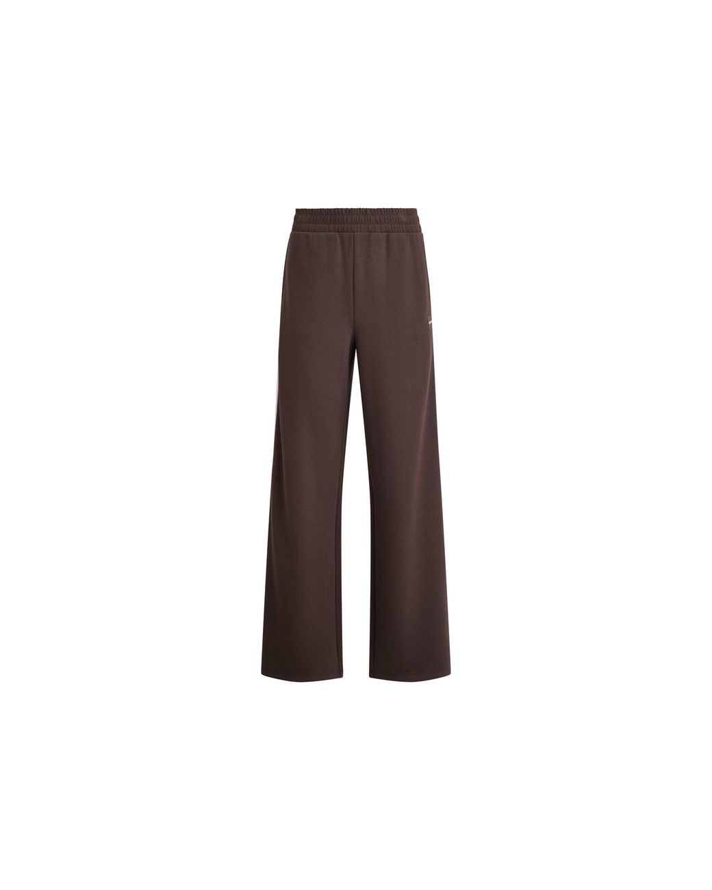 DKNY Brown Sport Striped Fleece Open-Hem Wide-Leg Joggers