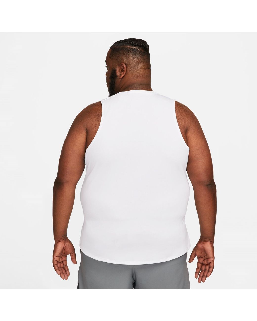 Nike White Miler Dri-Fit Running Tank Top for men