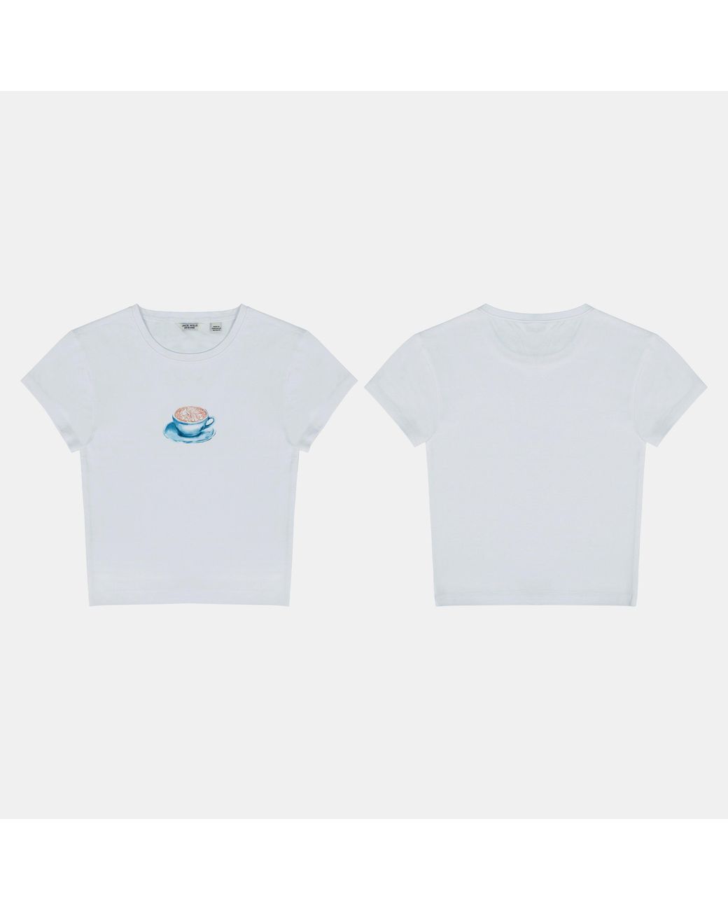 Jack Wills Blue Graphic Cotton Short Sleeve Crew Neck Print Crop Top