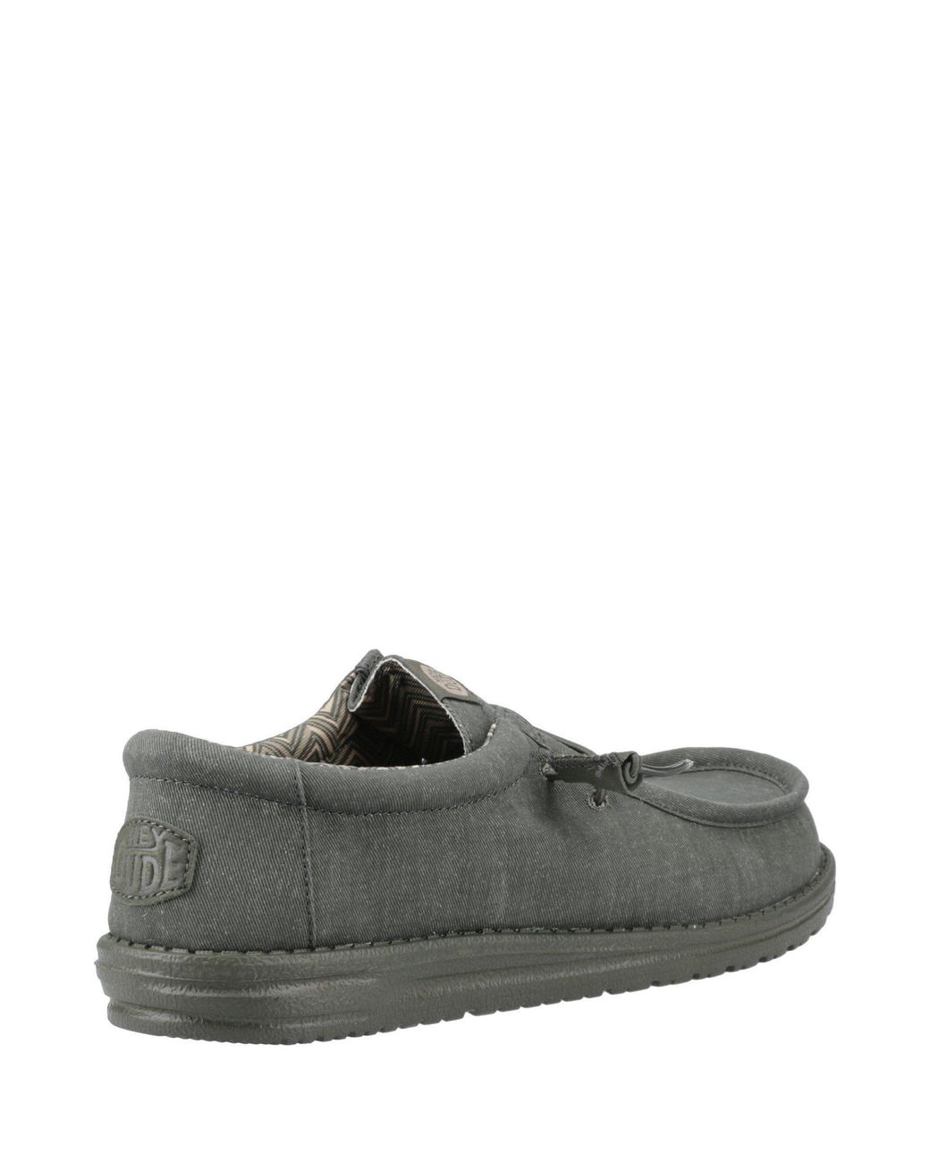 HeyDude Green Wally Stretch Canvas Shoes for men