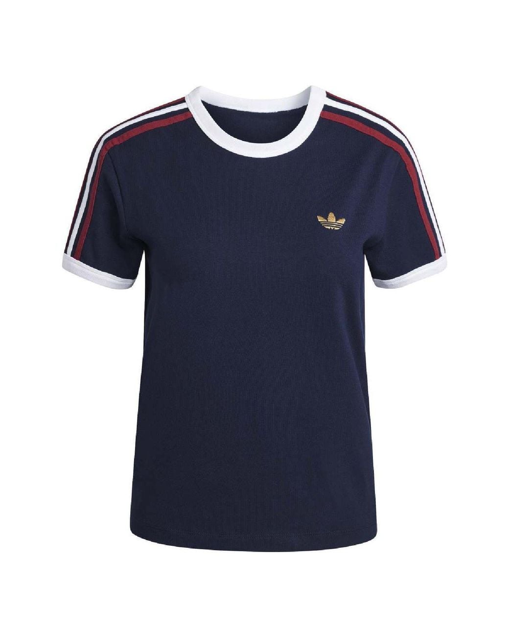 Adidas Originals Blue 3- Stripes Slim T- Shirt