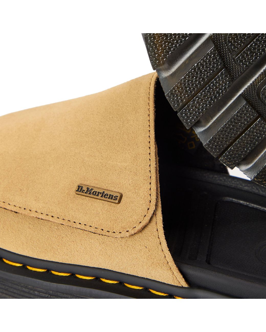 Dr. Martens Brown Zebzag Suede Platform Slides