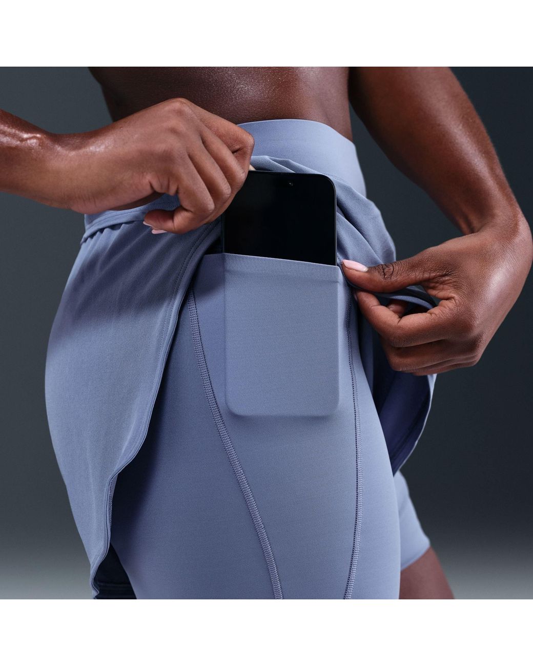 Nike Blue Universa 2In1 Dri-Fit 5" Gym Shorts