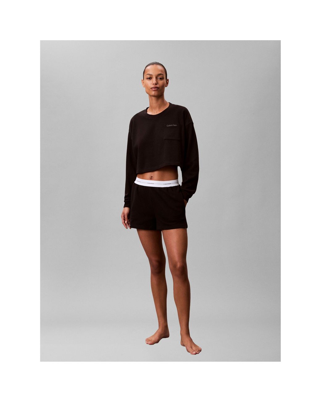 Calvin Klein Black Fleece Jogger Shorts