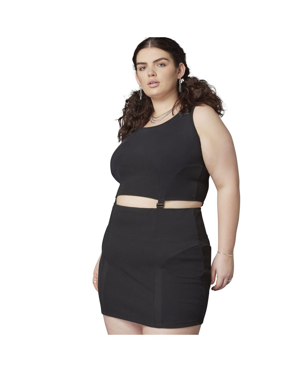 Adidas Originals Black Rib Cut Out Dress