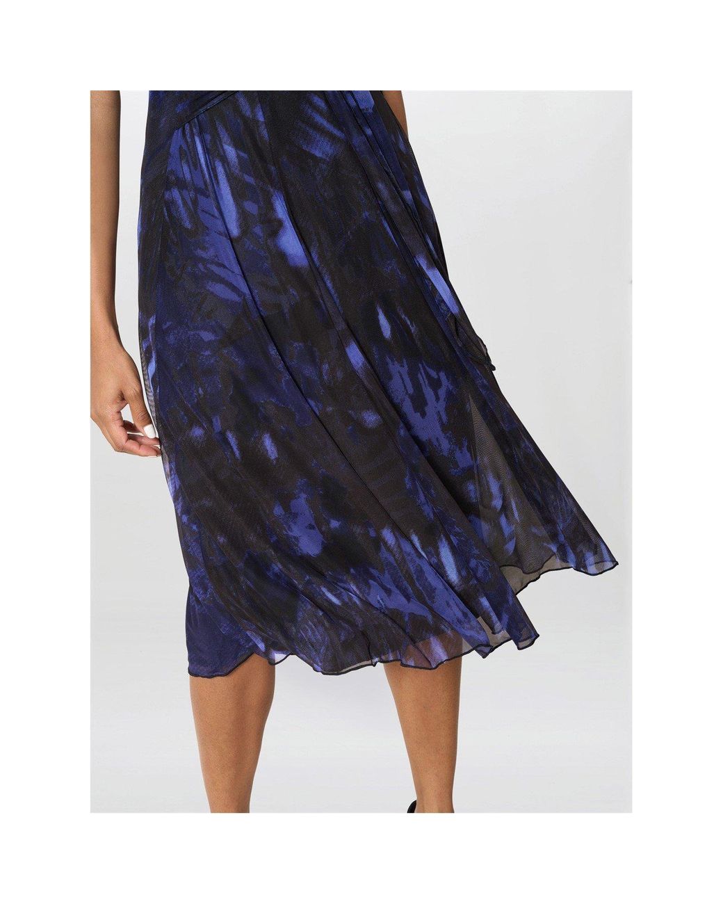 Gina Bacconi Blue Winnie Pleated Midi Dress