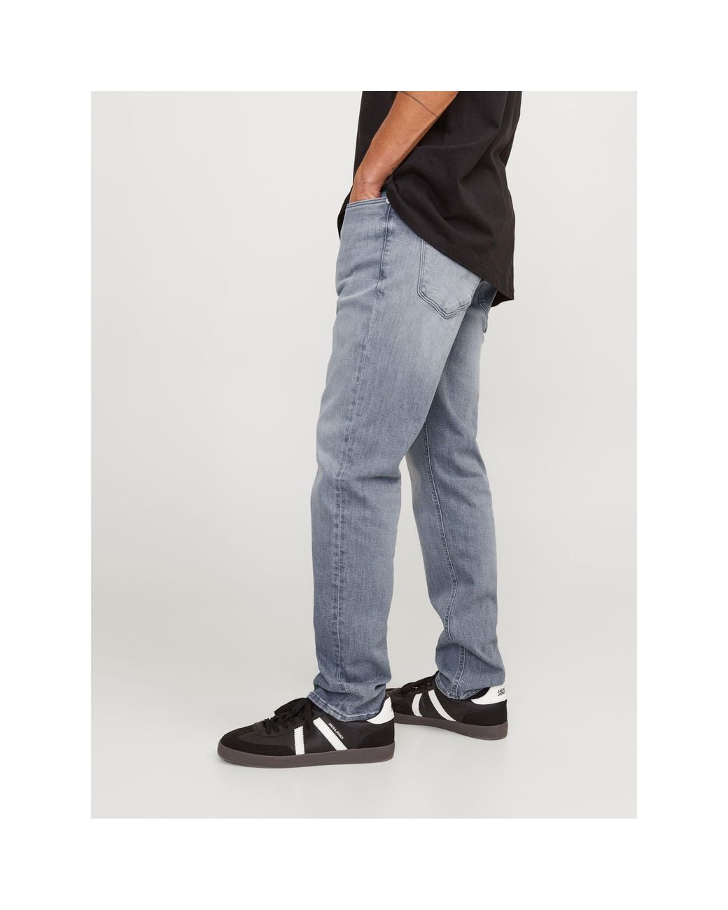 Jack & Jones Gray Clark Evan Straight Leg Jeans for men