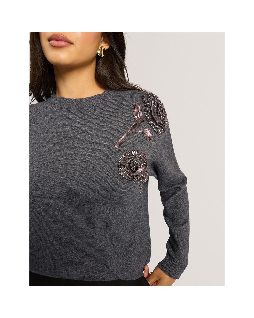 Ted Baker Gray Ted Wool Blend Jumpe Ld64
