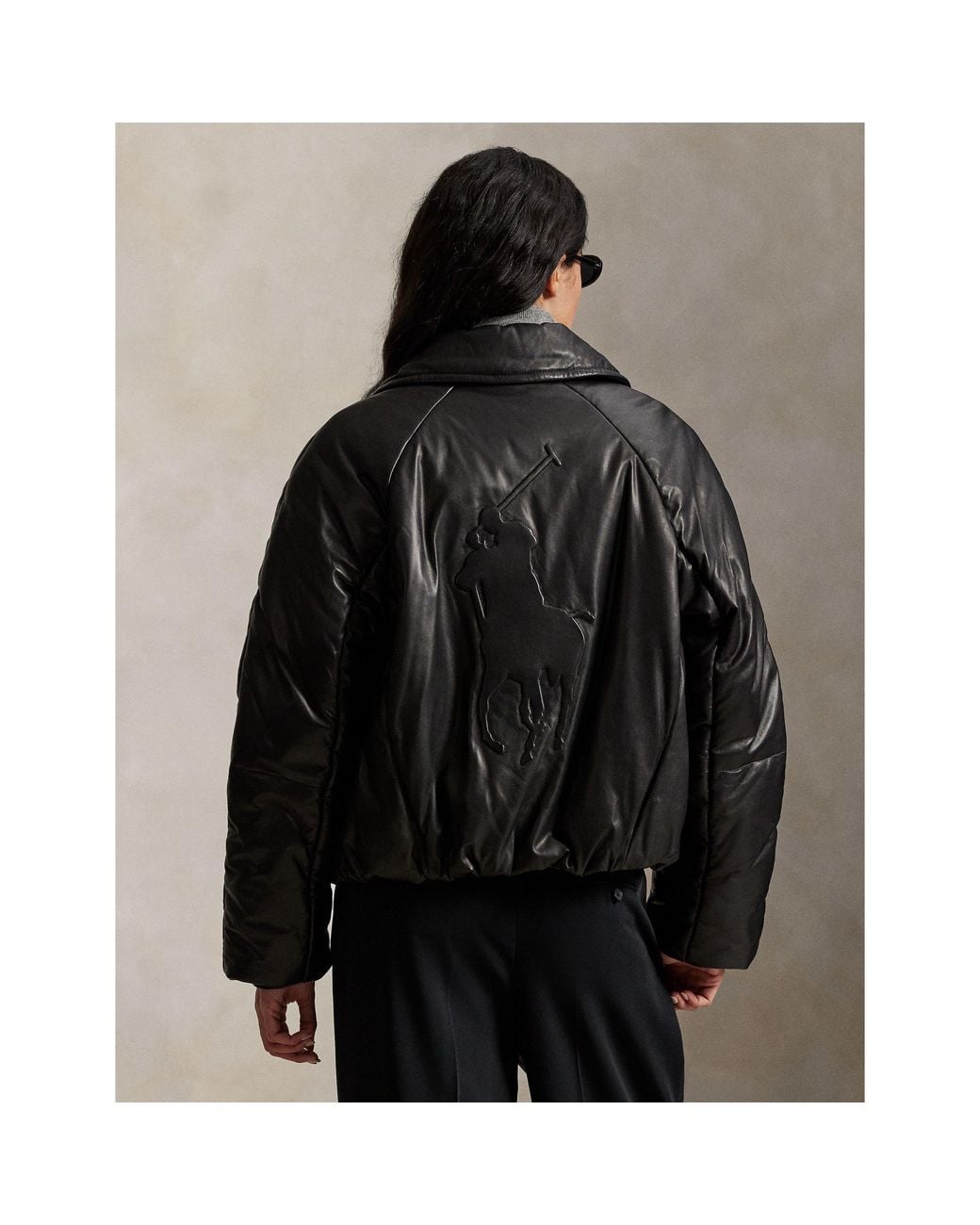 Polo Ralph Lauren Black Bomber Leather Jacket