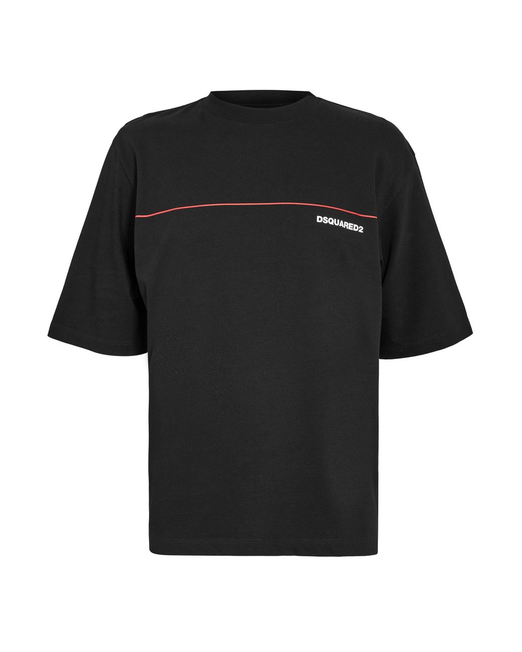 DSquared² Black Dsq Line Oversized T-Shirt for men