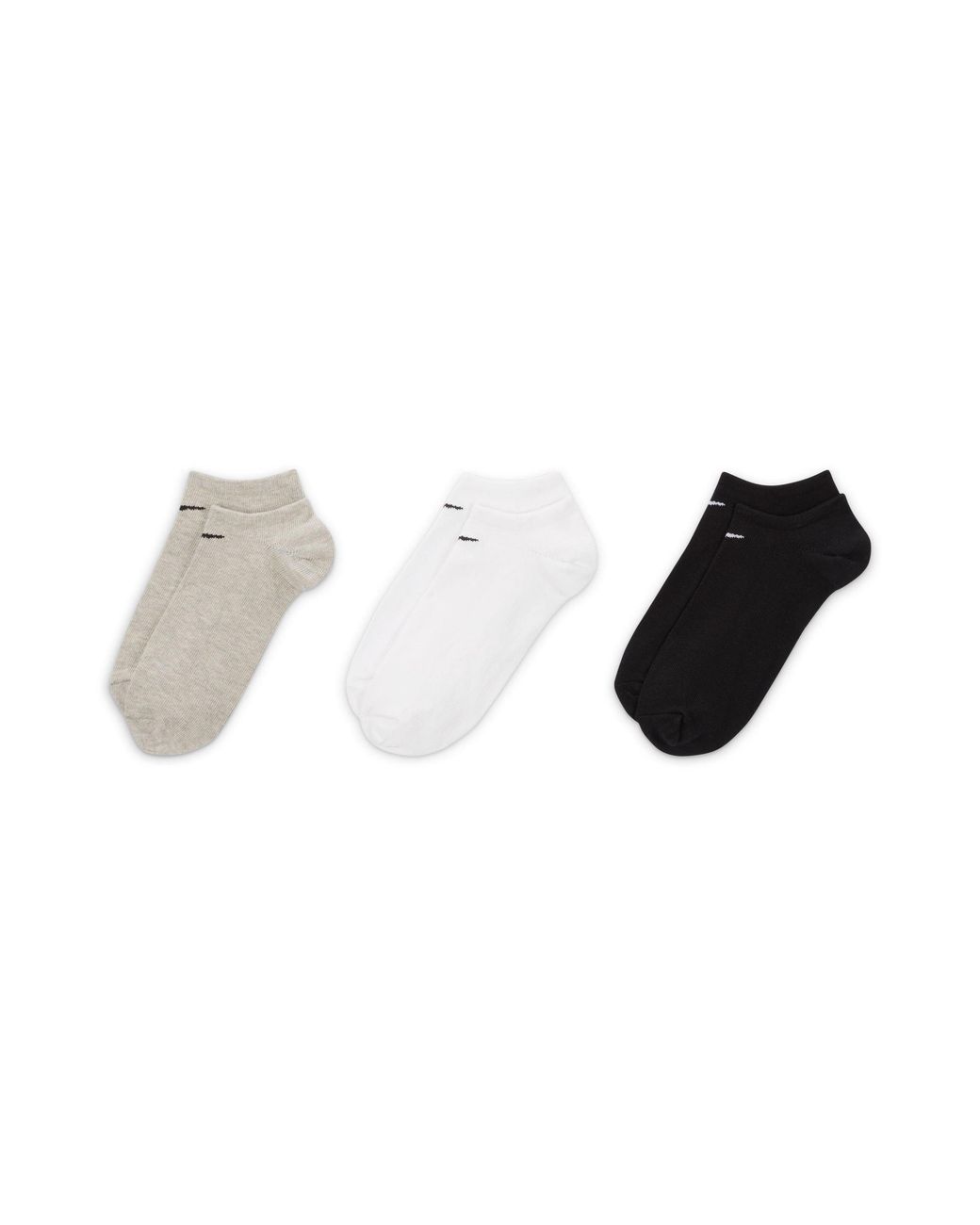 Nike Gray 3 Pack No Show Socks for men