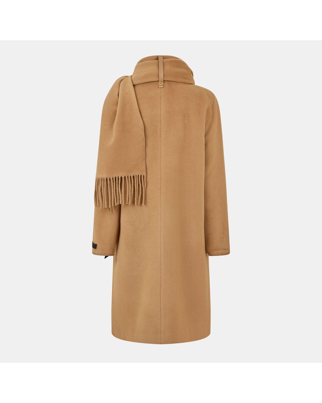 Donna Karan Brown Dkaran Scarf Draped Overcoat