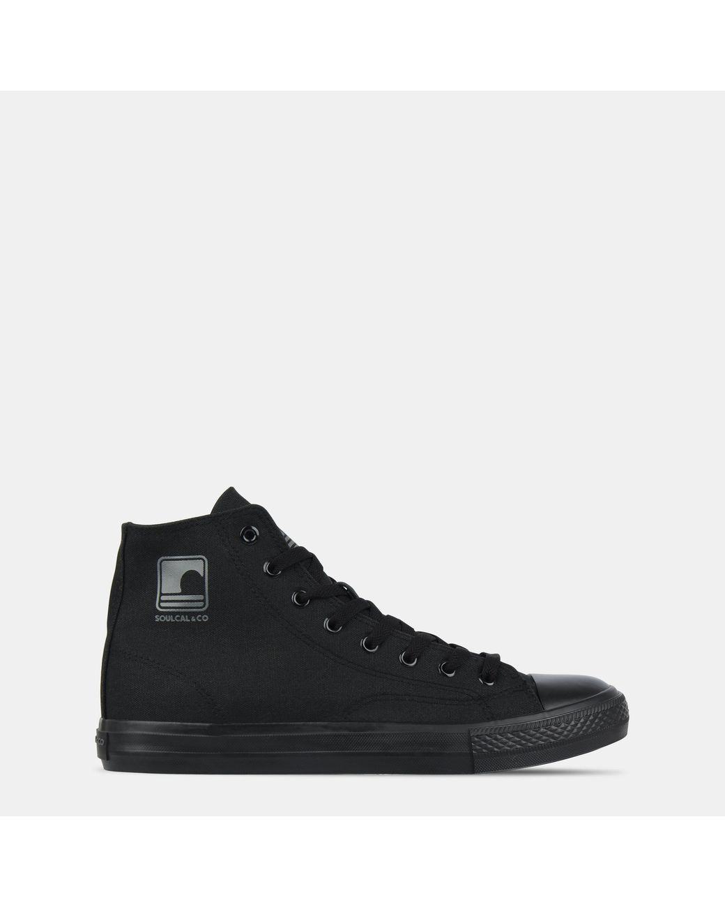 SoulCal & Co California Black Canvas High Trainers for men