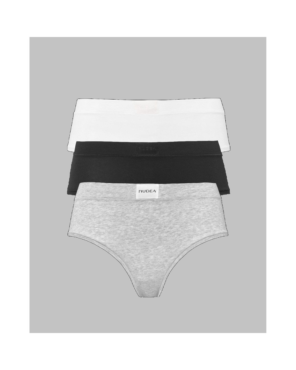 Nudea Gray Cotton Modal Hipster 3 Pack