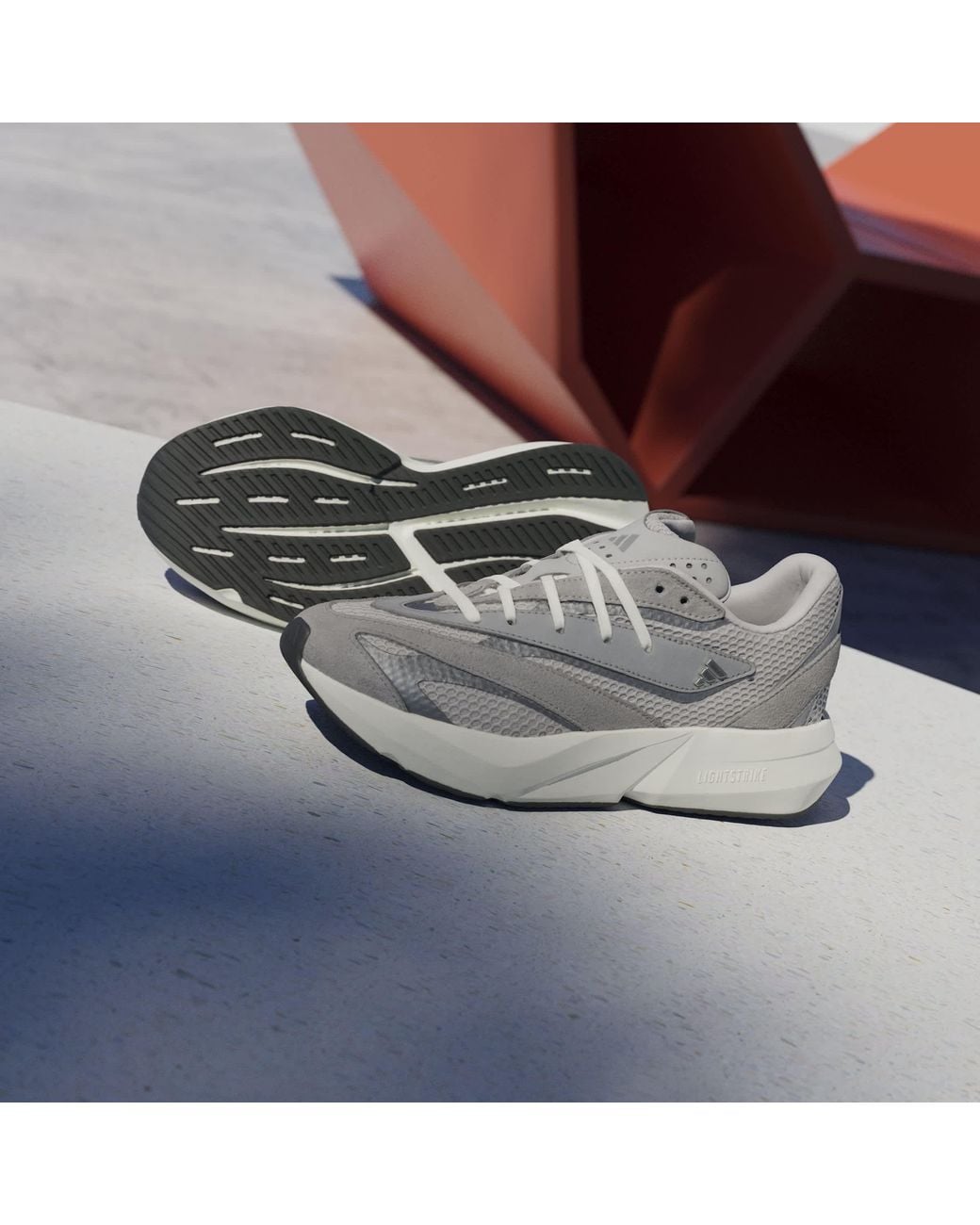 Adidas Gray Lightblaze Road Running Shoes for men