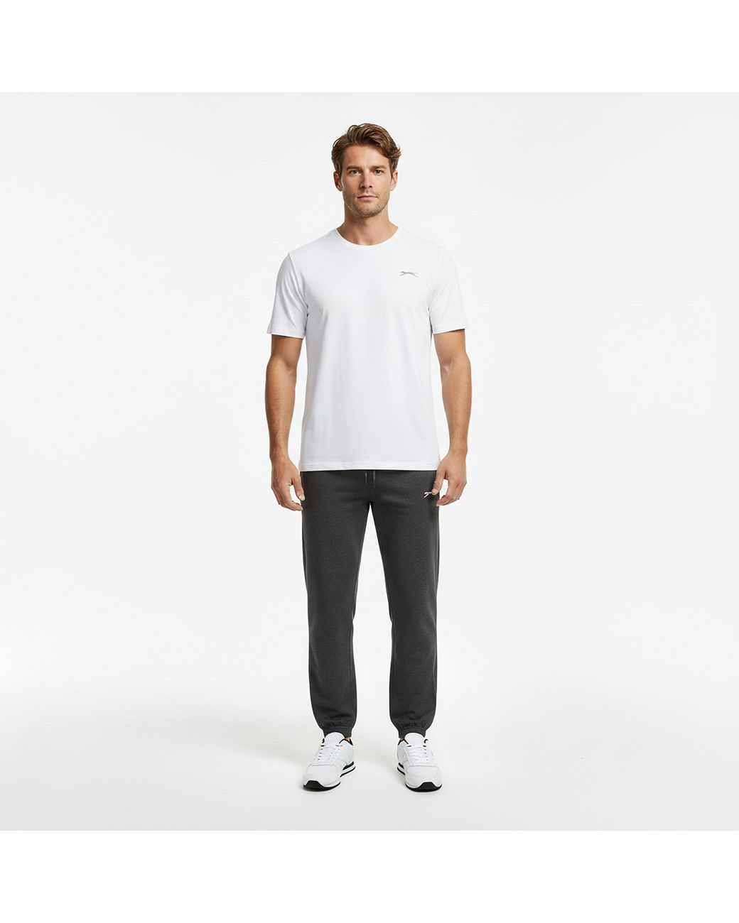 Slazenger 1881 Gray Cuffed Fleece Jogging Bottoms for men