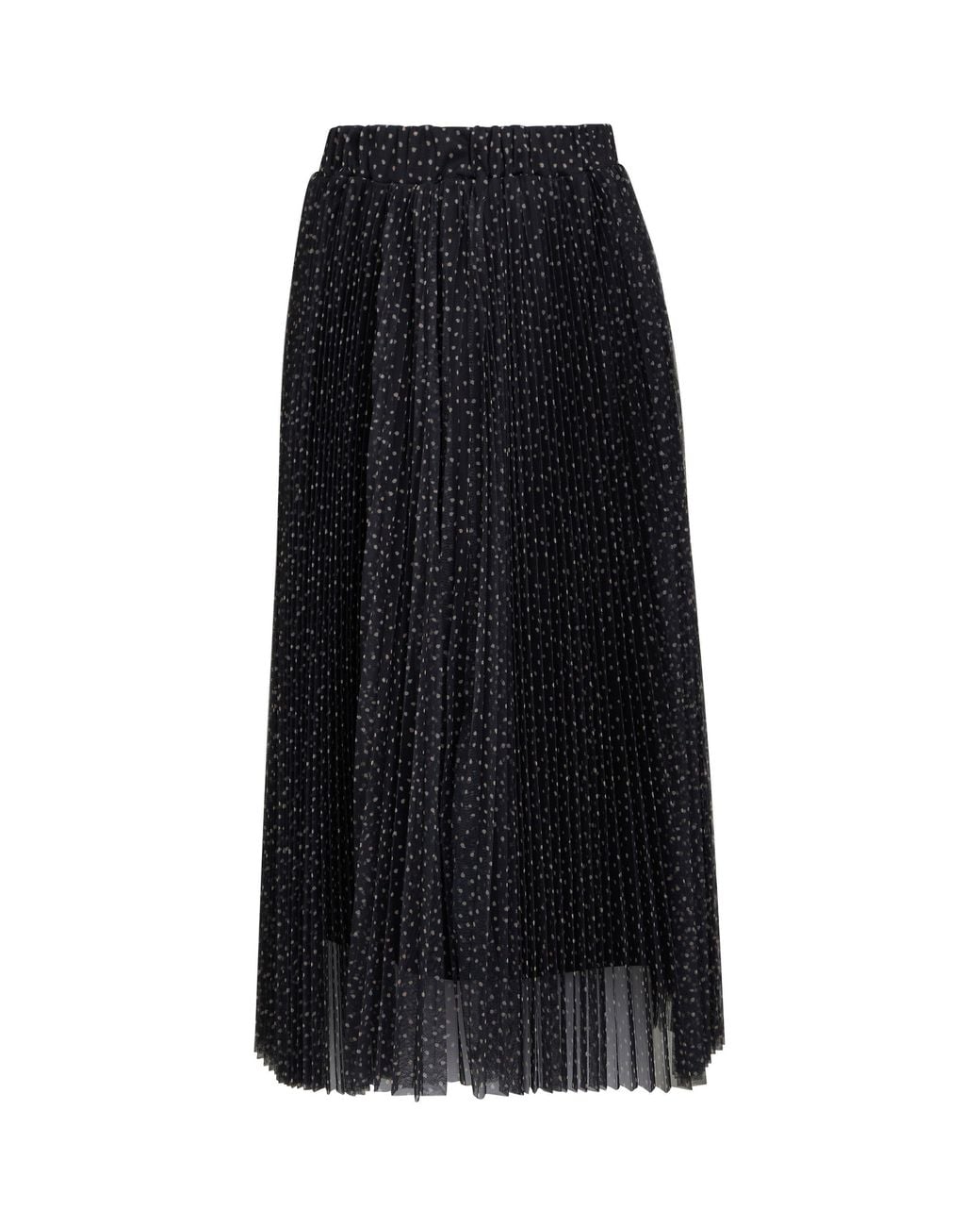 Gina Bacconi Black Roslynn Pleated Mesh Skirt