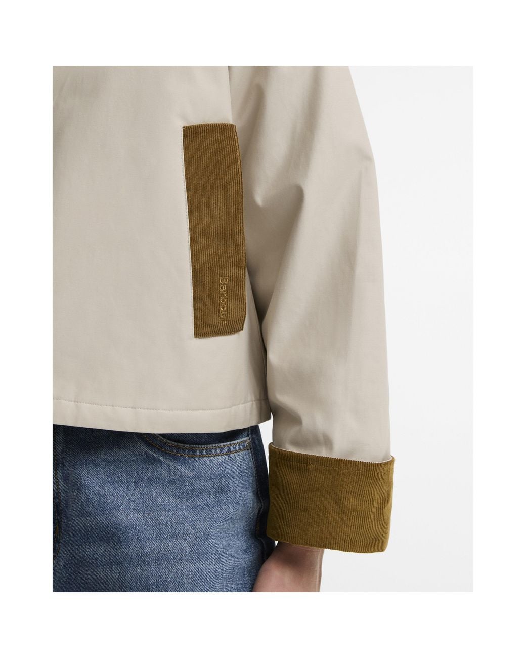 Barbour Natural Wendy Modern Heritage Cotton Cropped Barn Jacket