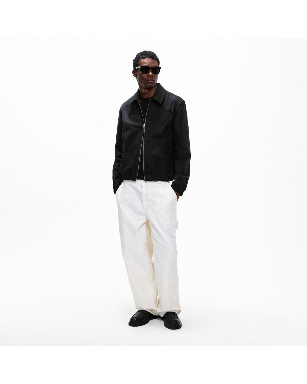 AMI Black Embossed Harrington Jacket for men