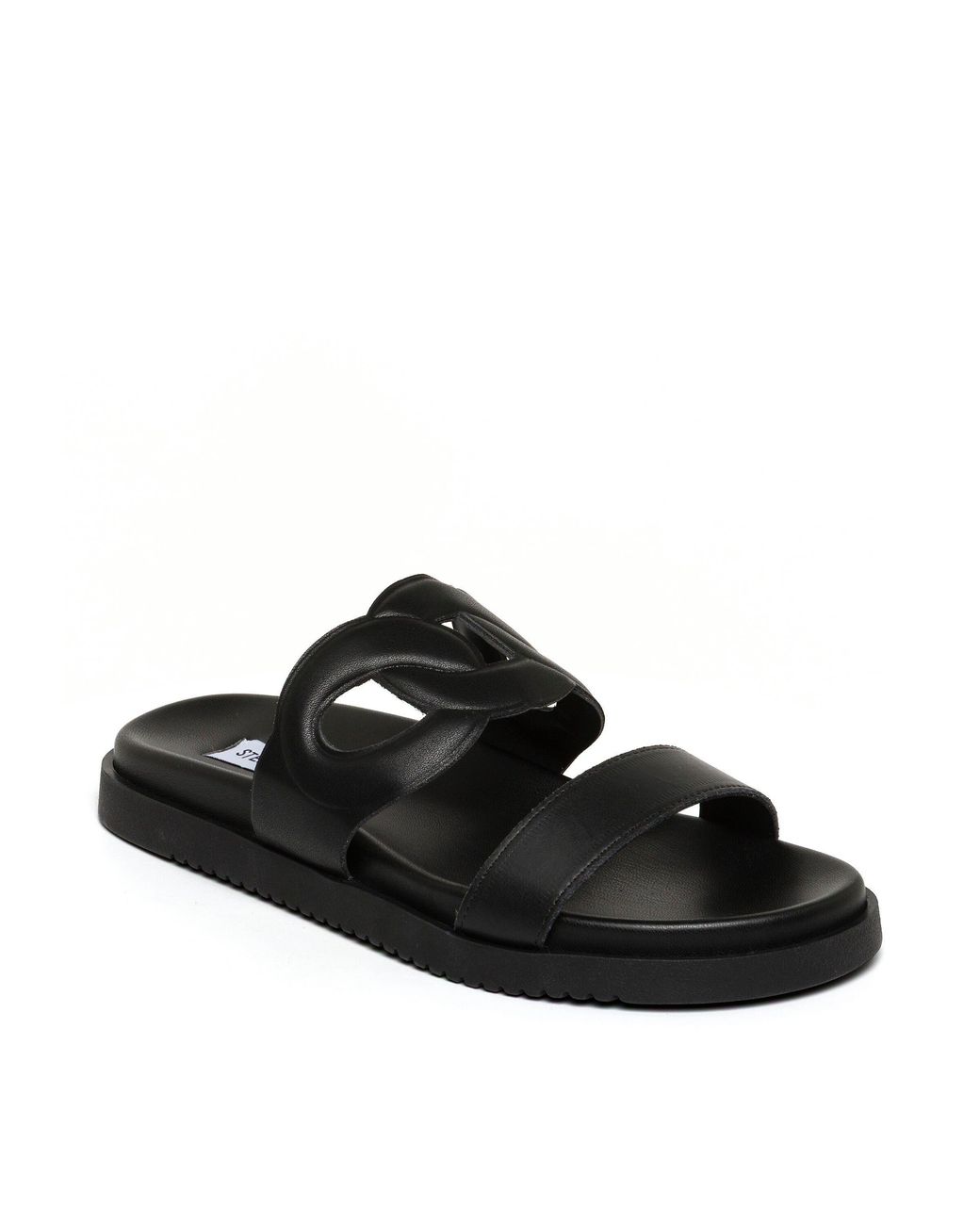 Steve Madden Black Myrtle Flat Sandals