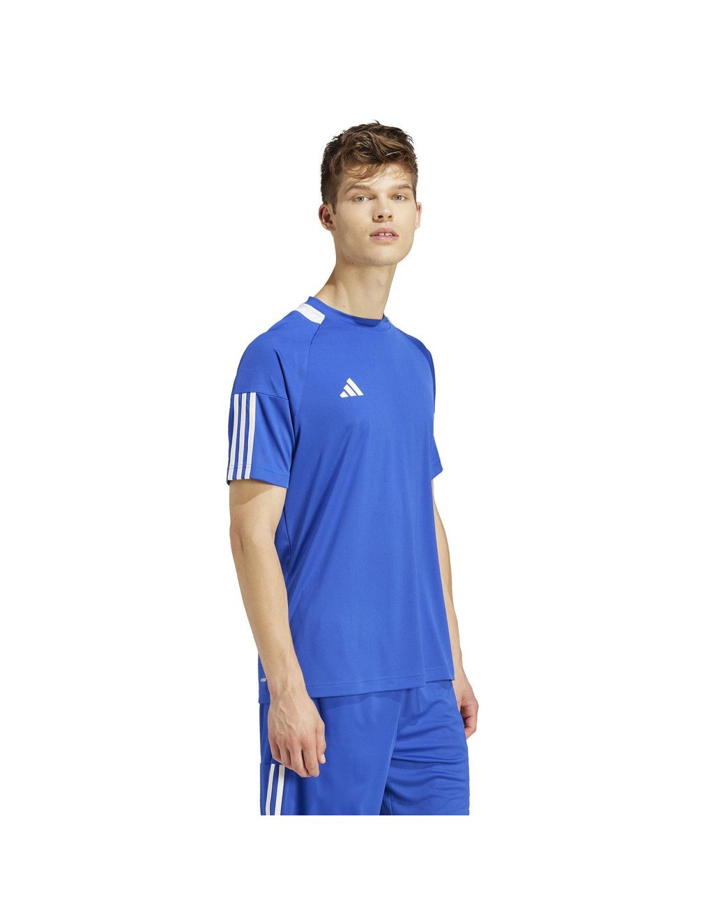 Adidas Blue Classic 3 Stripe Sereno T-Shirt for men