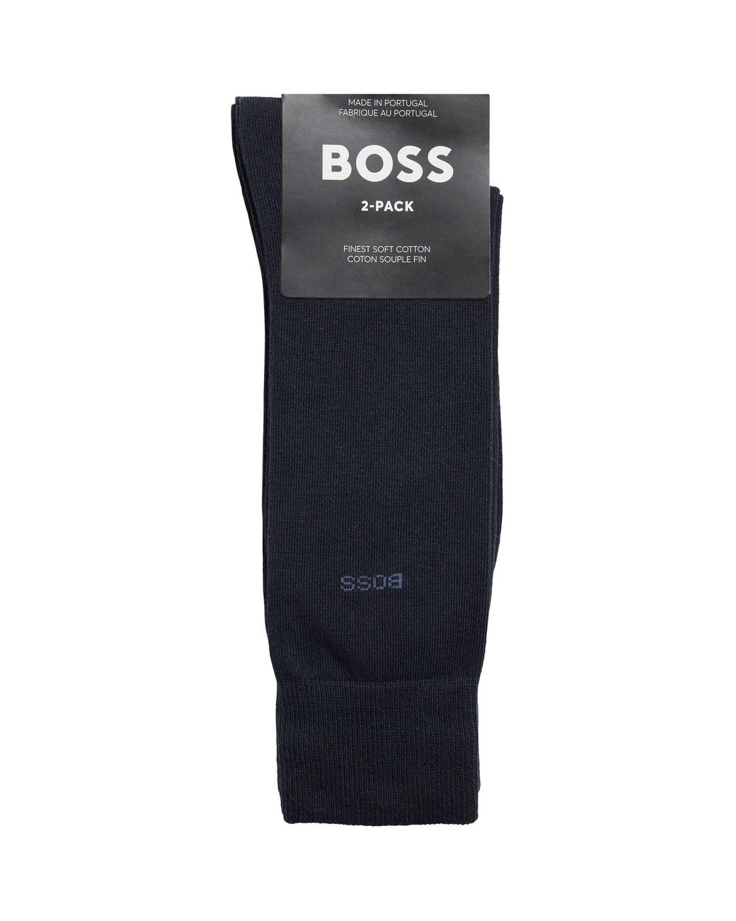 Boss Blue 2 Pack Plain Socks for men