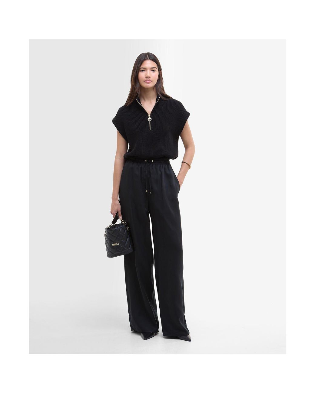 Barbour Black B.Intense Clara Wide Leg Trousers
