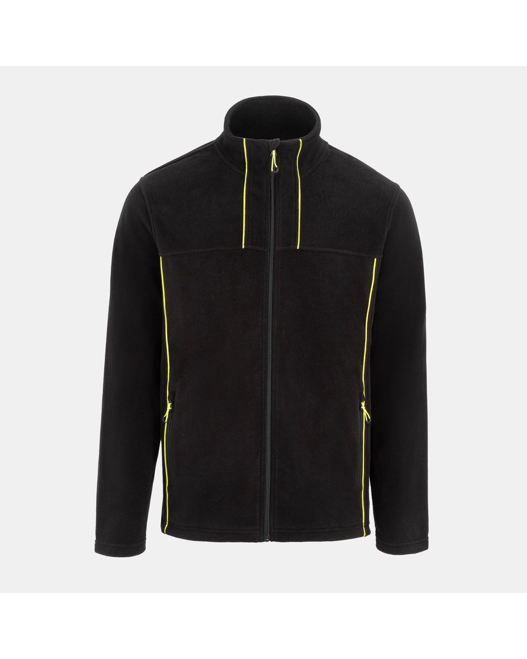 Dunlop Black Micro Fleece Hi-Vis Long Sleeve Softshell Jacket for men