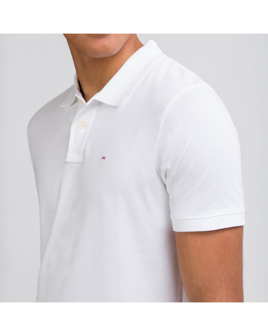 Eden Park White Stretch Pima Cotton Polo for men