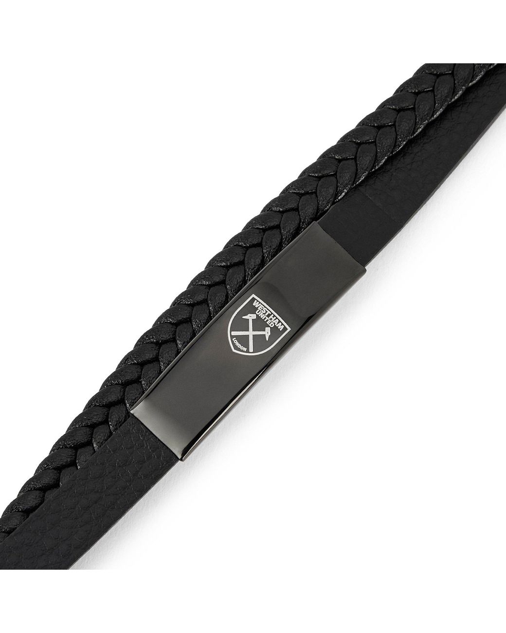 Team Black Officially Licensed Stainless Steel And Leather Ip Bracelet
