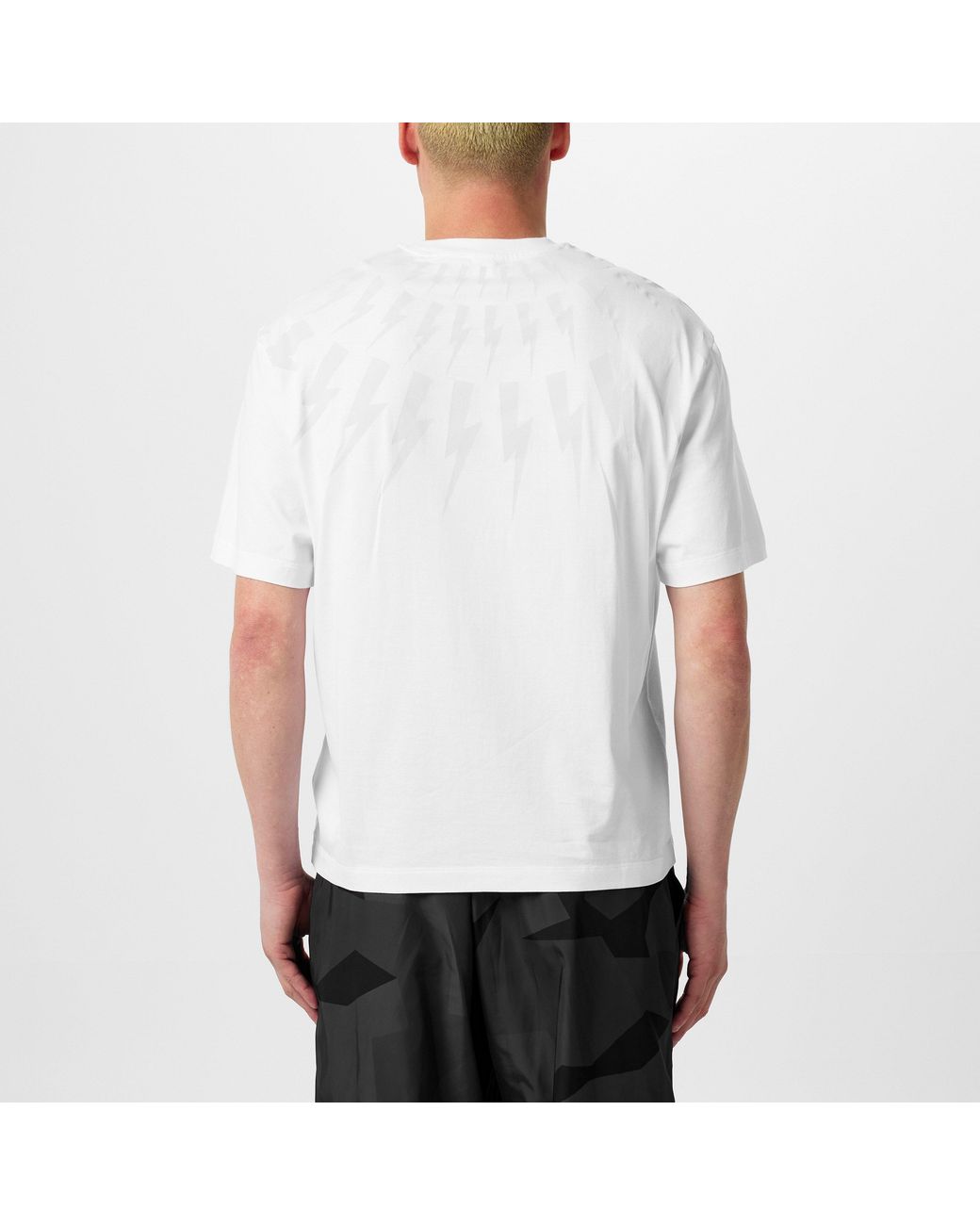 Neil Barrett White Thunderbolt T-Shirt for men
