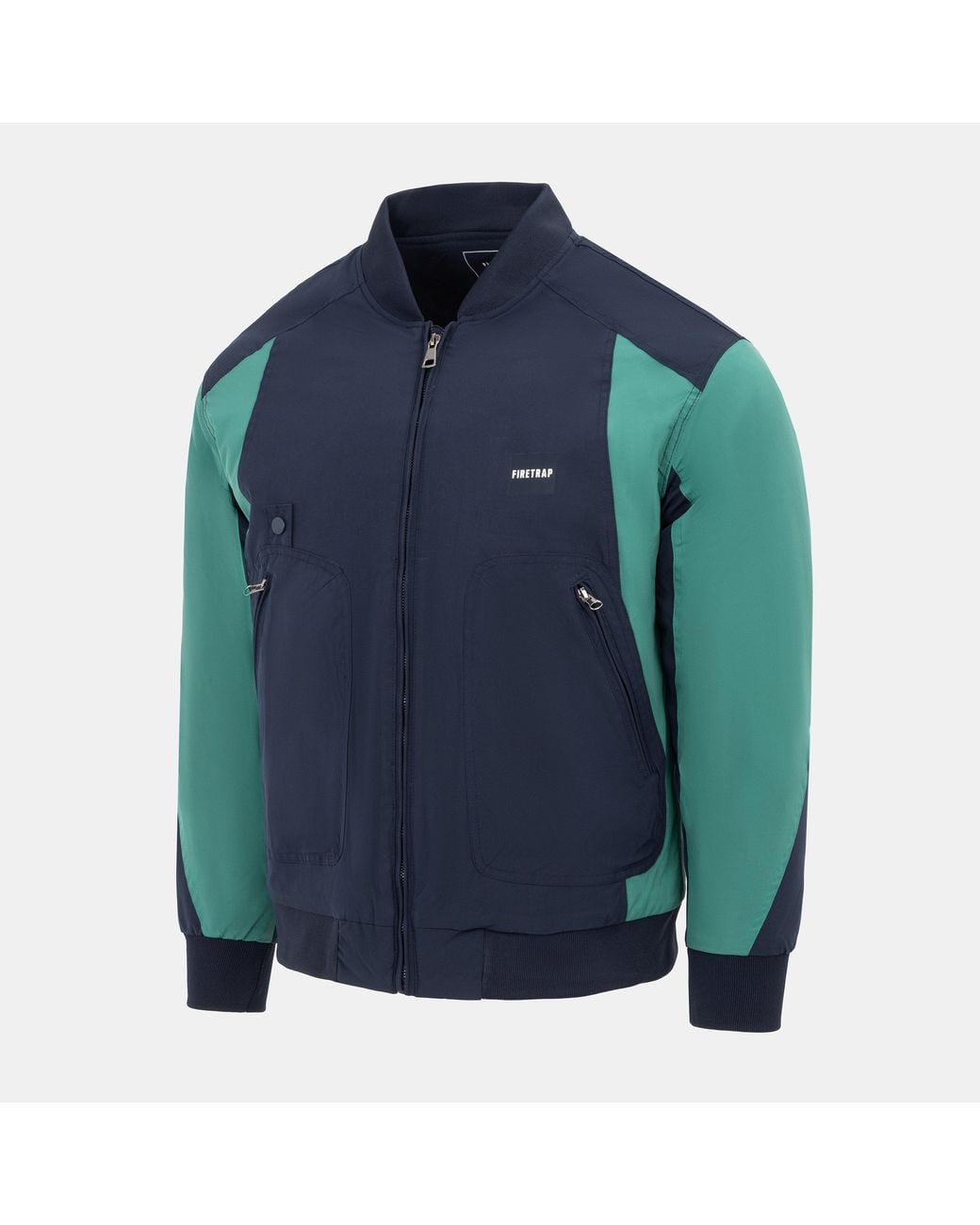 Firetrap Blue Pad Stand Collar Full Zip Long Sleeve Softshell Jacket for men