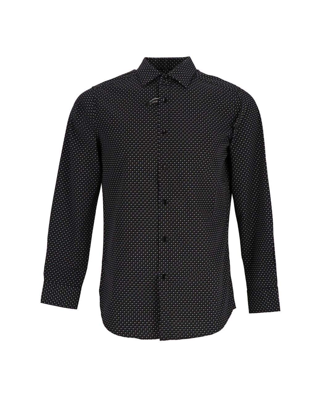 Scotch & Soda Black And Pattern Long Sleeve Shirt Collar for men