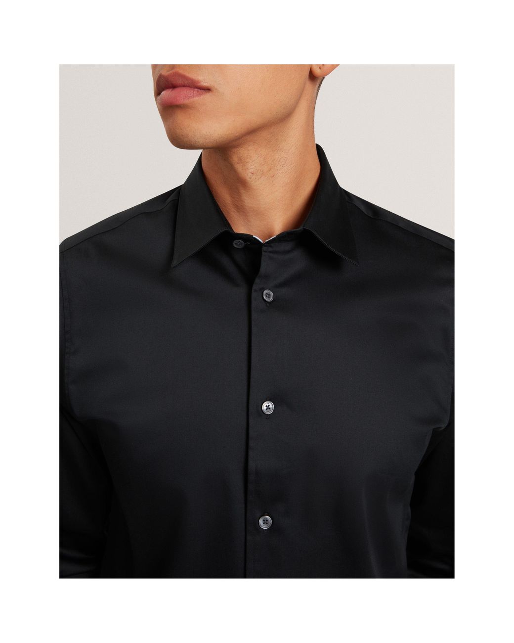 Ted Baker Black Long-Sleeve Cotton Shirt for men