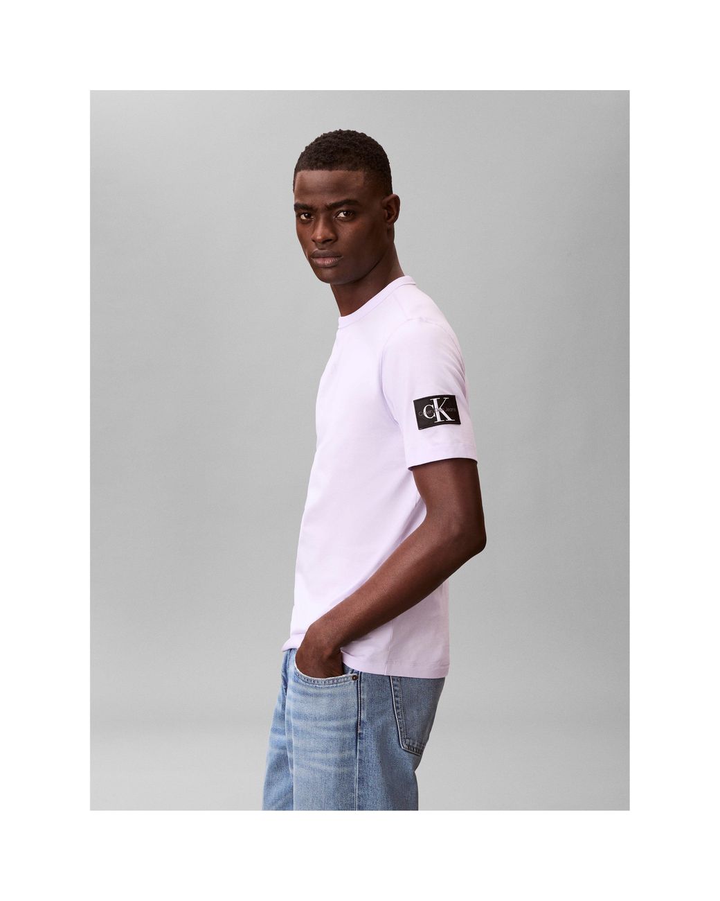 Calvin Klein Purple Monogram Badge T-Shirt for men