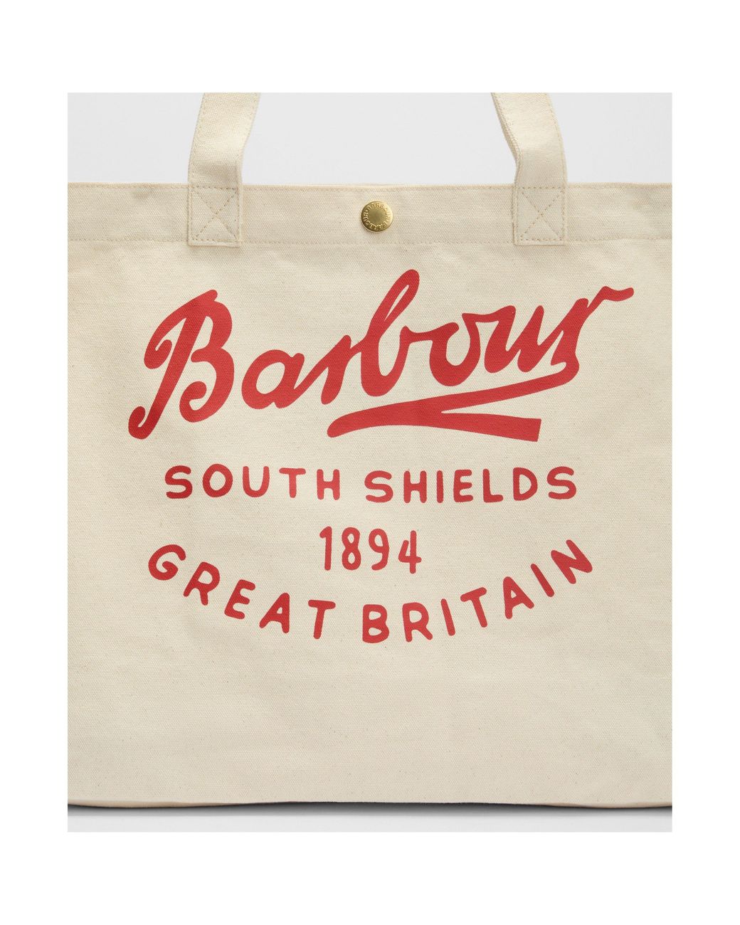 Barbour White Script Tote Bag